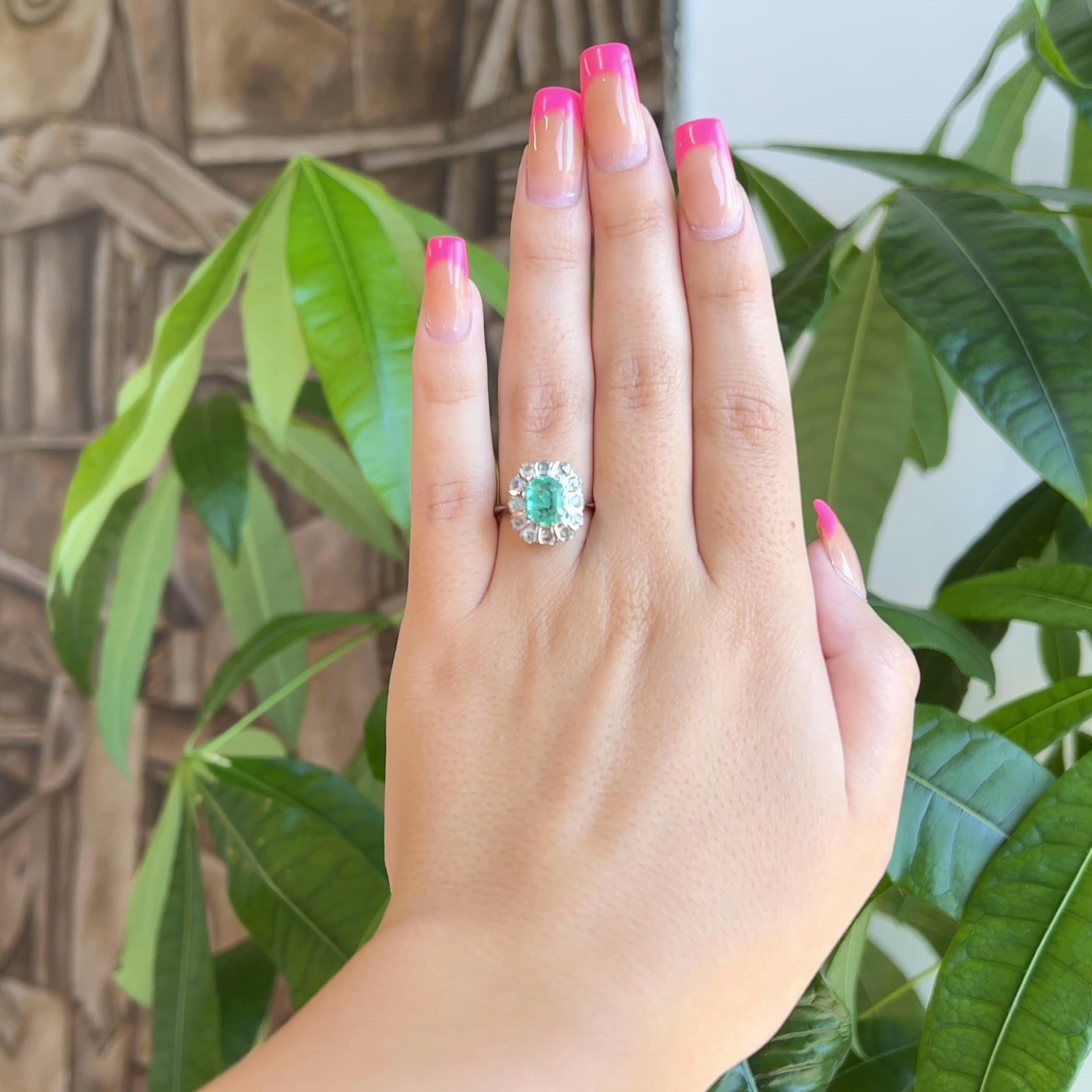 vintage emerald cluster ring