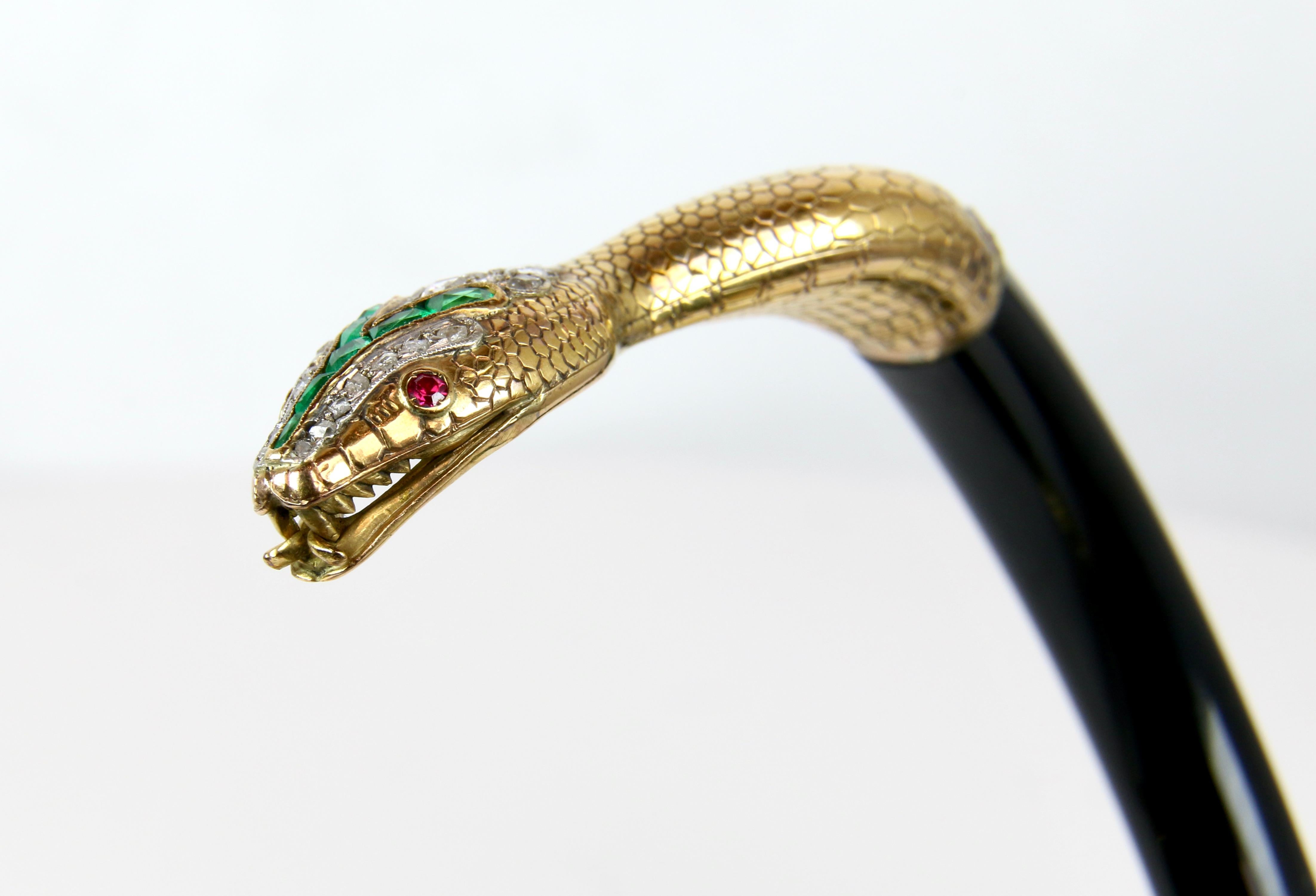 Just one look and the craftsmanship of this snake speaks for itself. From the scale pattern in the gold to the Emerald and Diamond markings to the Ruby eyes, detail clearly was of the utmost importance to the creator of this masterpiece.