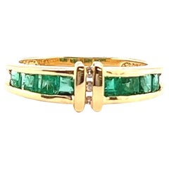 Vintage Emerald Diamond Gold Ring