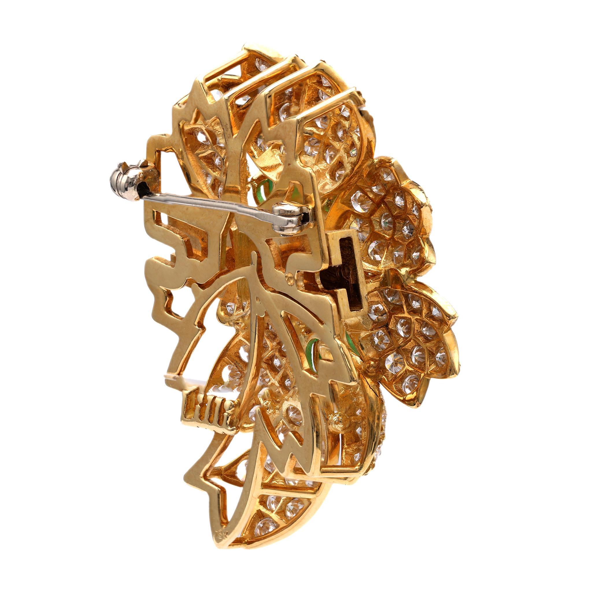 Vintage Smaragd Diamant Perle Gold Halskette für Damen oder Herren