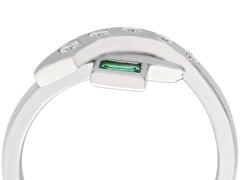 Vintage Emerald and Diamond Platinum Cocktail Ring