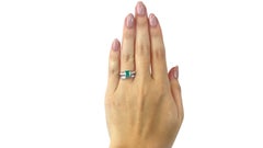 Vintage Emerald Diamond Platinum Wedding Set