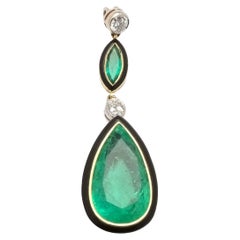 Vintage Emerald 
Enamel Pendant