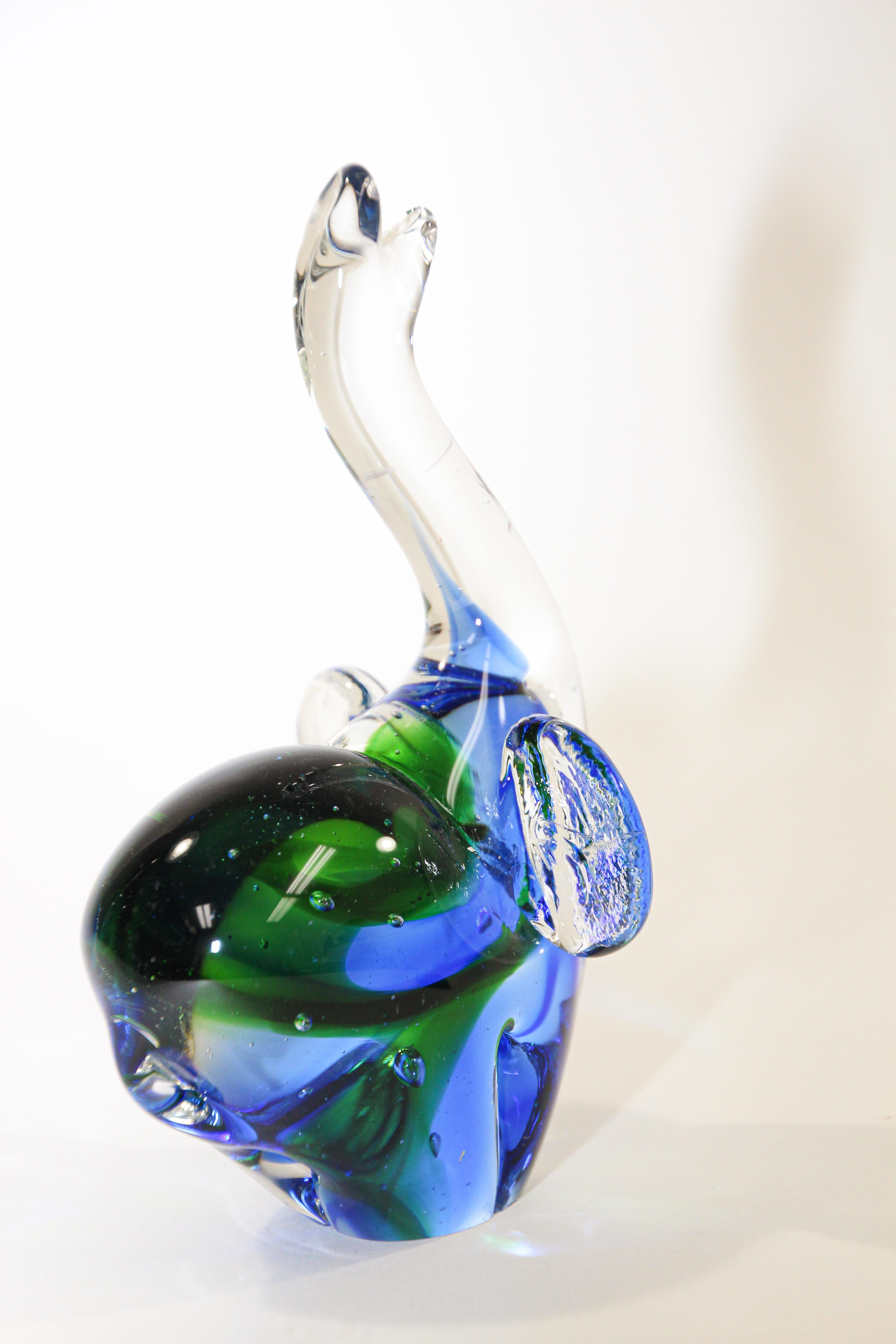 glass elephant paperweight