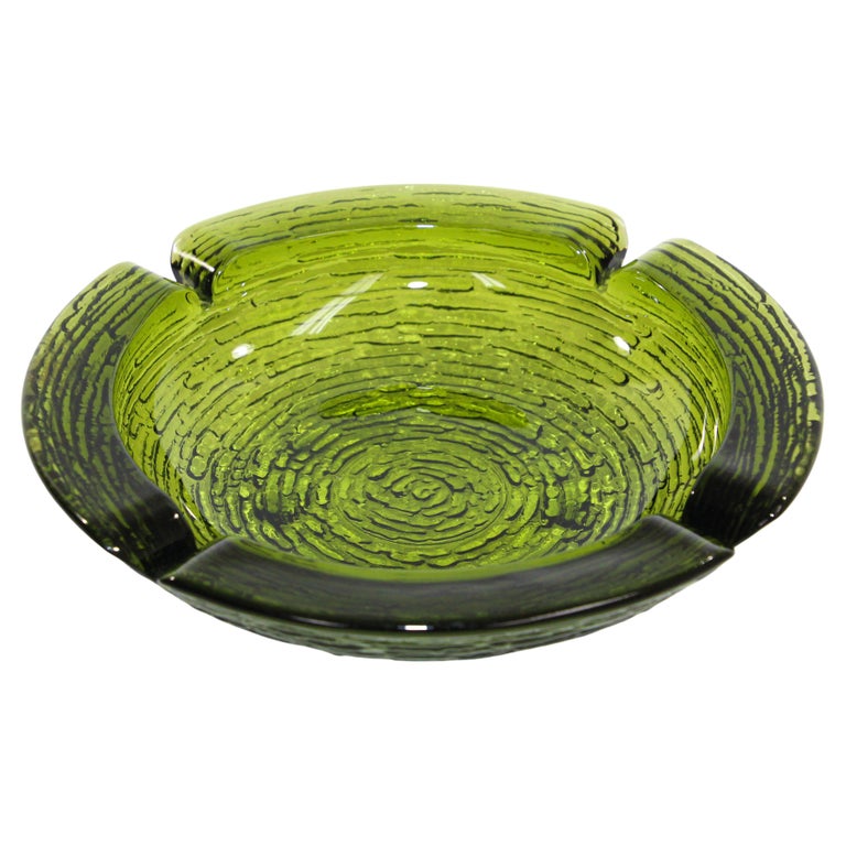 Vintage Emerald Green Blenko Glass Ashtray at 1stDibs green glass