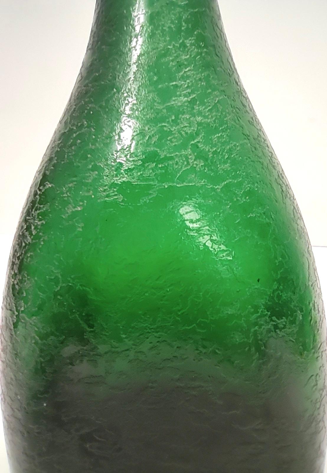 Vintage Emerald Green Corroso Murano Glass Vase by Seguso, Italy For Sale 5