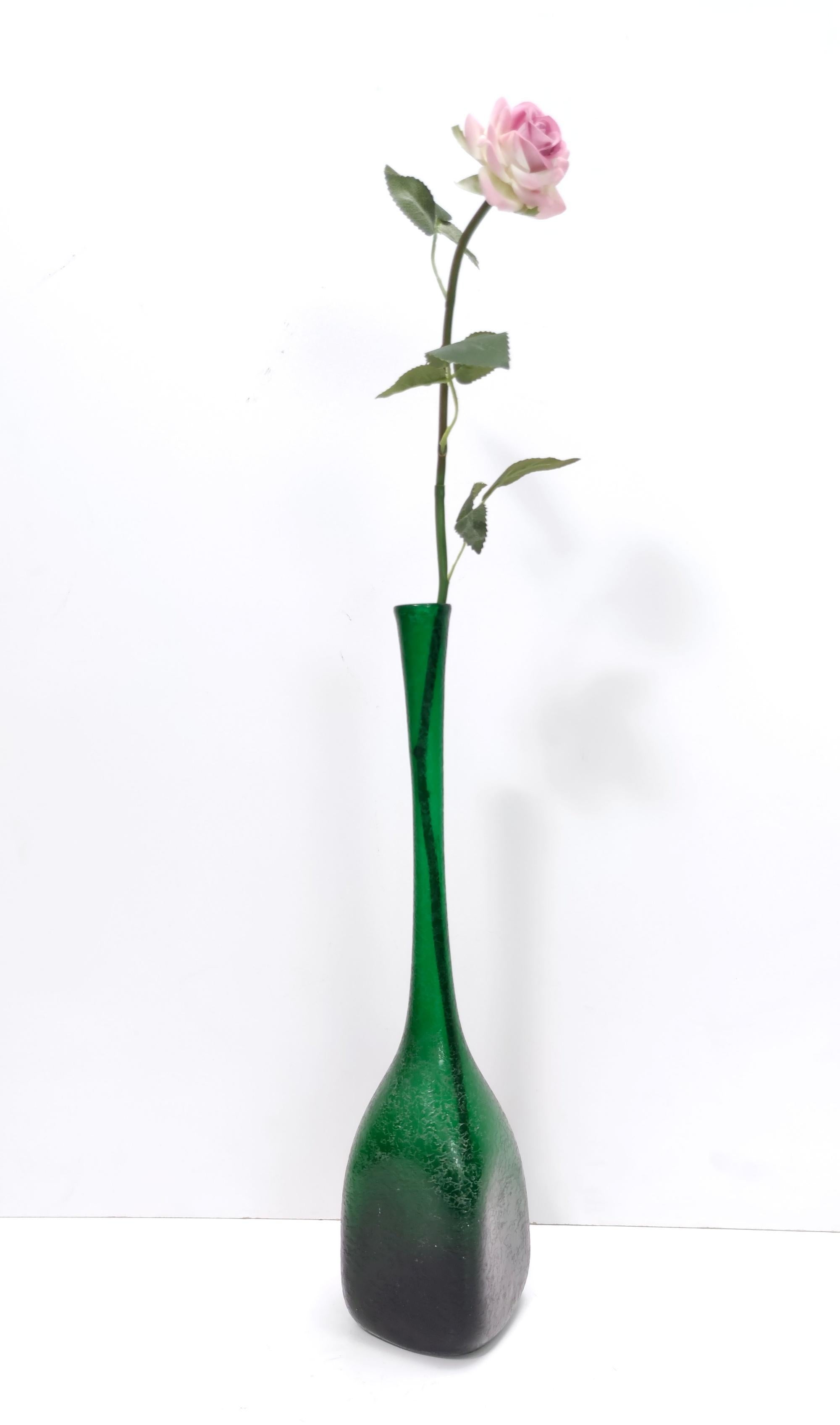 italien Vieux vase Corroso de Murano vert émeraude de Seguso, Italie en vente