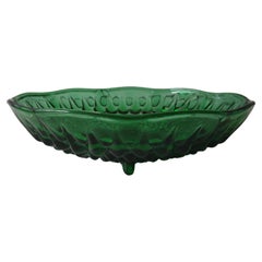 Used Emerald Green Footed Candy Dish in Hobnail Design
