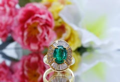 Vintage Emerald Ring Handmade in 14Karat Gold