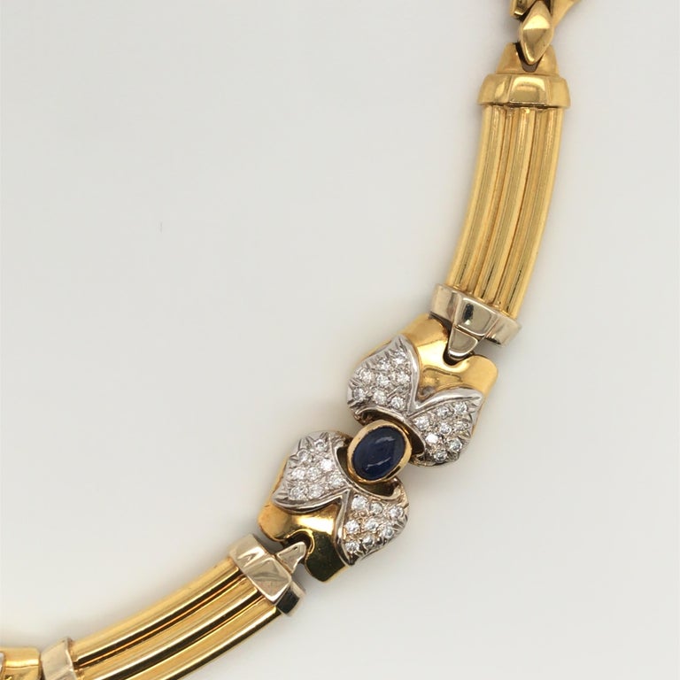 Collier Vintage En Or 18 Carats - 5 Diamants 0.82cts - Poids 6.30g - Occasion Rénové