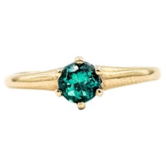 Vintage Emerald Solitaire Ring in 14k Yellow Gold