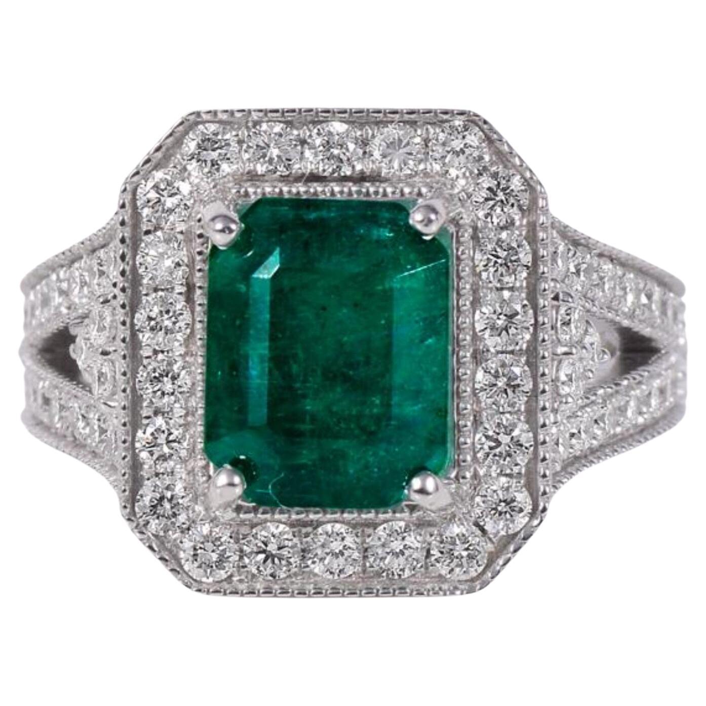 Customizable Minimalist Emerald Engagement Ring, Vintage Emerald
