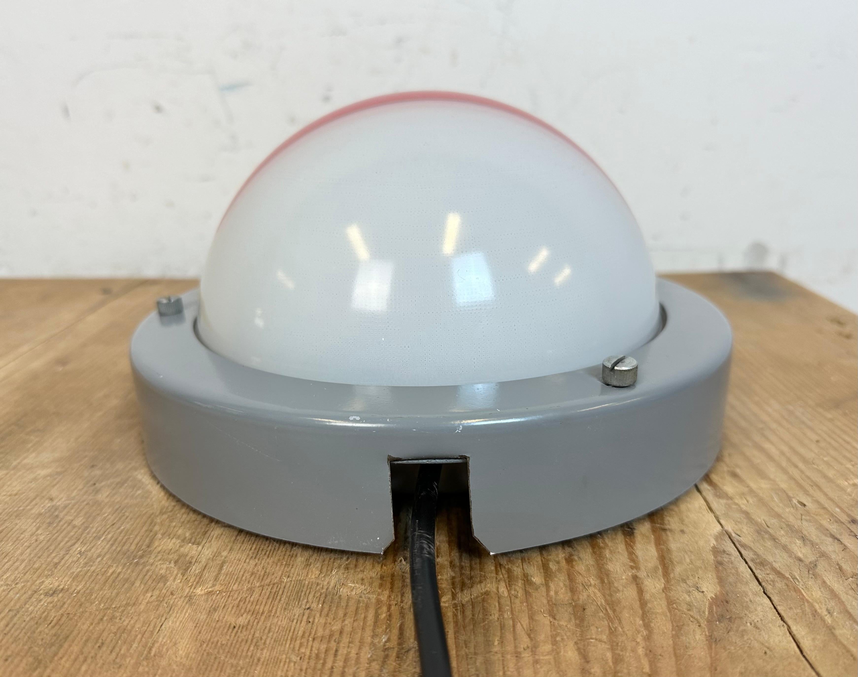 Milk Glass Vintage Emergency Wall or Ceiling Light, 1970s For Sale