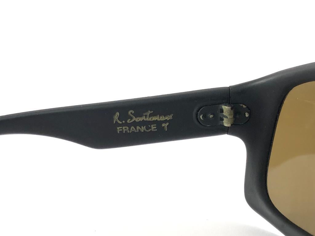 Vintage Emerson Fittipaldi Black Rectangular 70'S Collector France Sunglasses In Excellent Condition For Sale In Baleares, Baleares