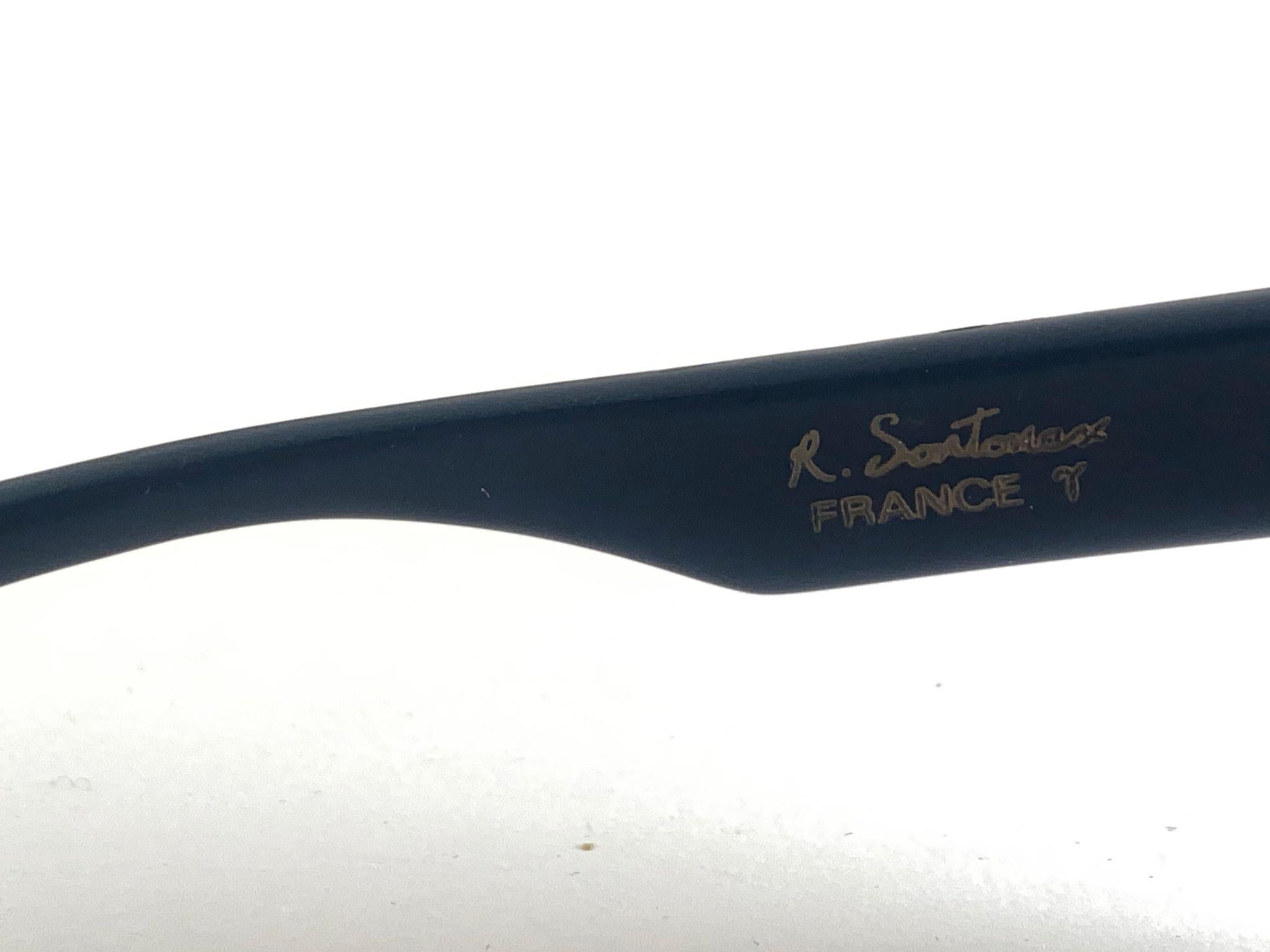 Occhiali da sole vintage Emerson Fittipaldi neri rettangolari anni 70 da collezione Francia in vendita 2