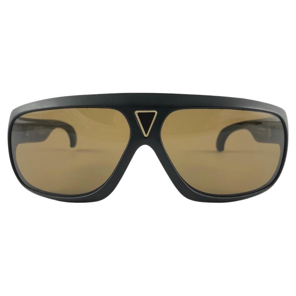 Vintage Emerson Fittipaldi Black Rectangular 70'S Collector France Sunglasses