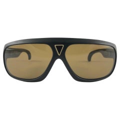 Retro Emerson Fittipaldi Black Rectangular 70'S Collector France Sunglasses