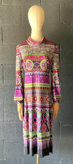Vintage Emilia Bellini Colorful Turtleneck Dress