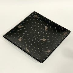 Plateau en céramique Emilia Castillo avec incrustation de poissons en argent sterling