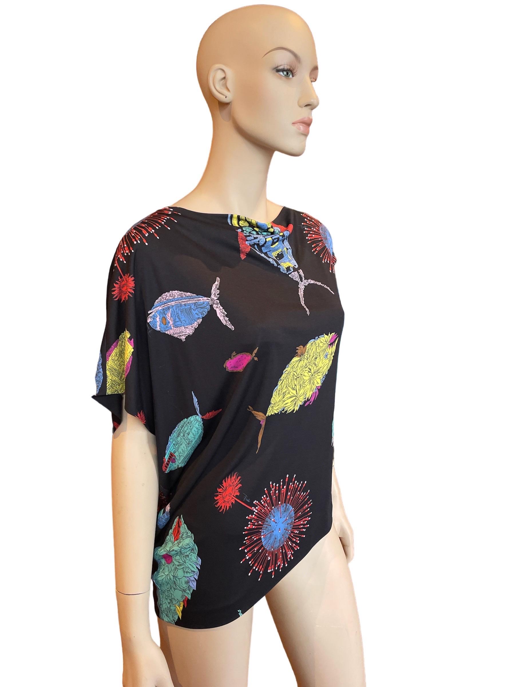 Vintage Emilio Pucci Burdines Print Blouse  In Good Condition For Sale In Greenport, NY