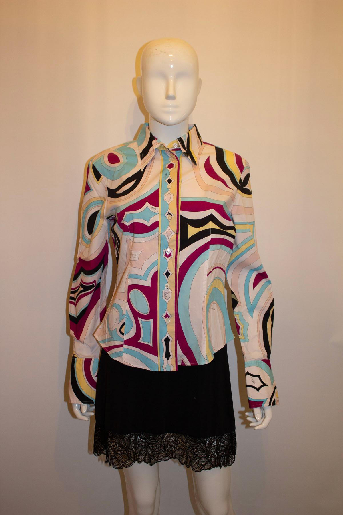 Vintage Emilio Pucci Cotton Shirt In Good Condition For Sale In London, GB
