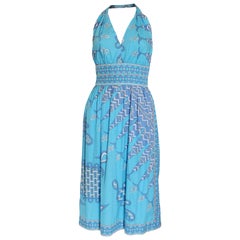 Vintage Emilio Pucci Cotton Summer Halterneck Dress