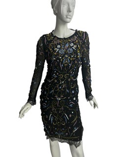 Robe vintage Emilio Pucci brodée et ornée de cristaux noirs