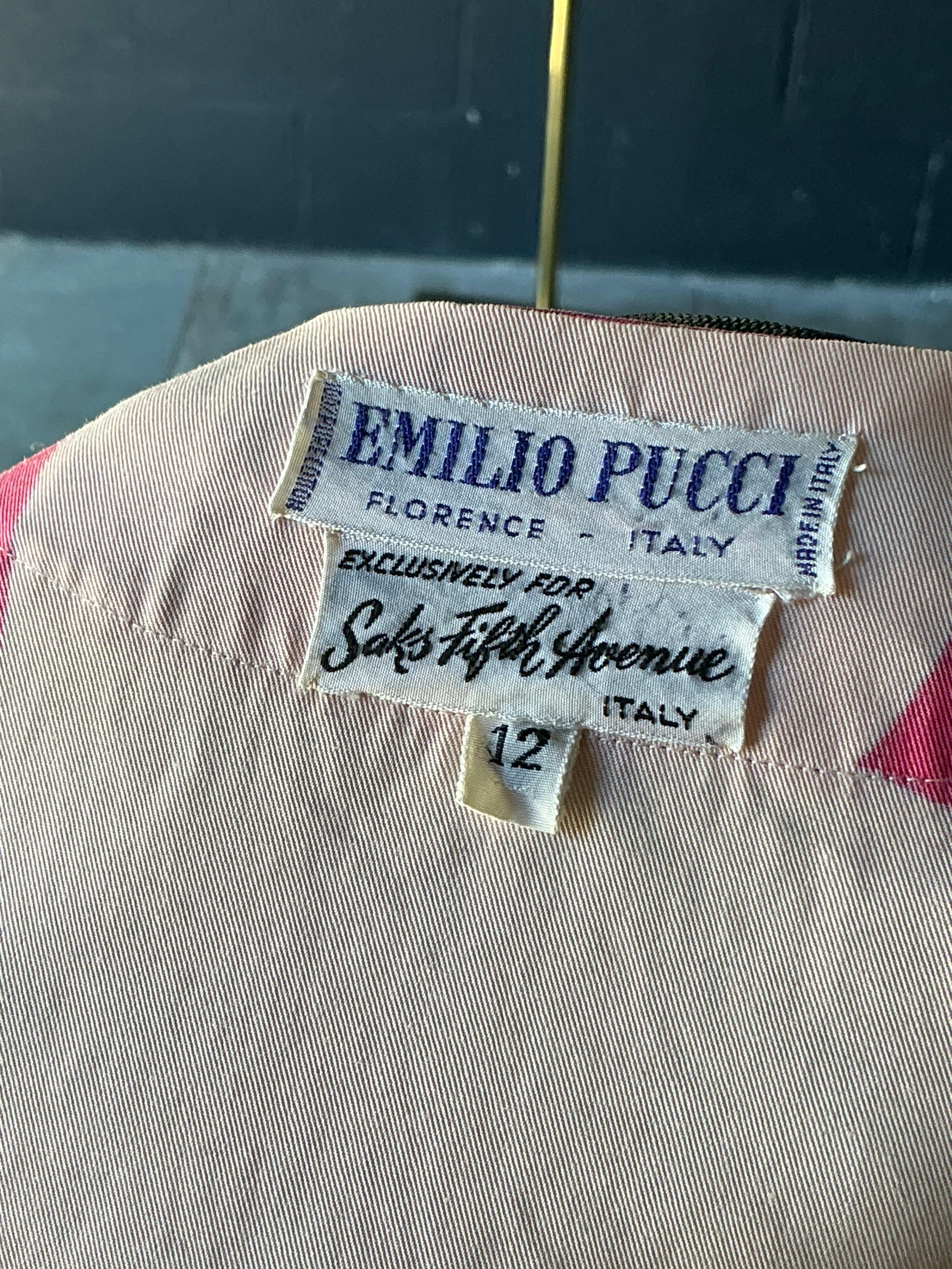 Vintage Emilio Pucci Robe à imprimé géométrique en vente 5