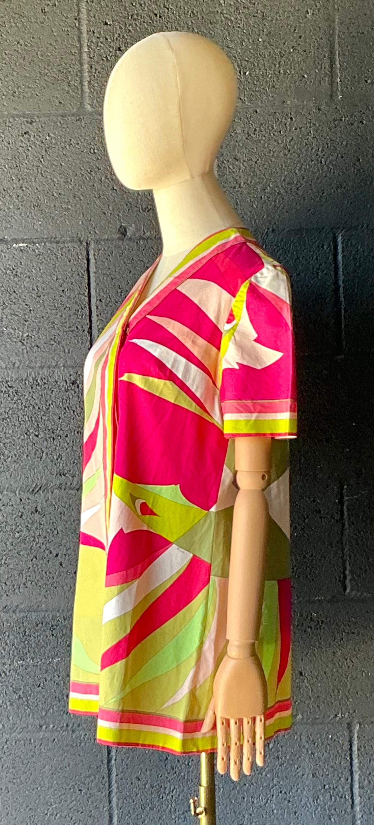 Vintage Emilio Pucci Robe à imprimé géométrique en vente 1