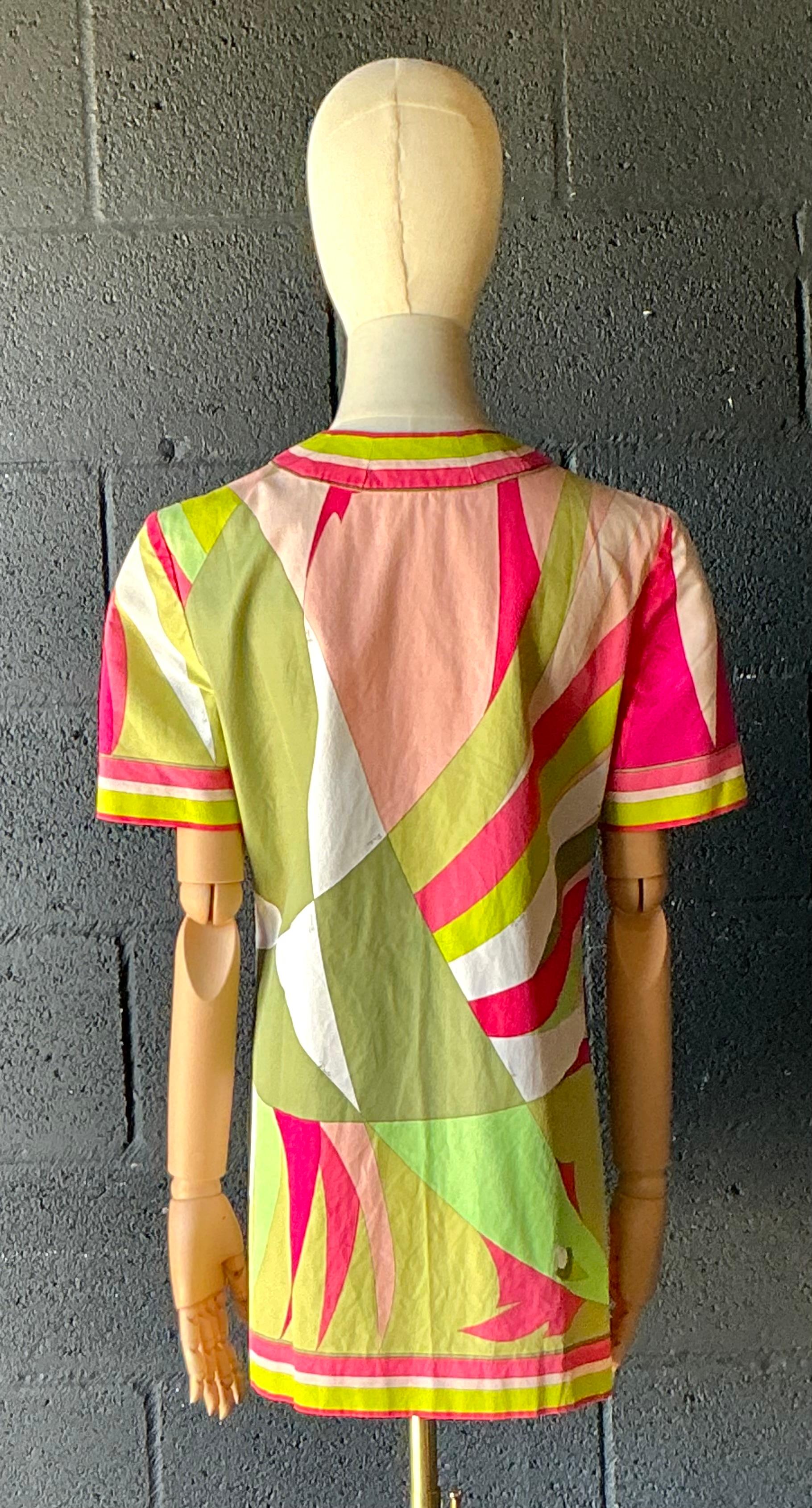 Vintage Emilio Pucci Robe à imprimé géométrique en vente 3