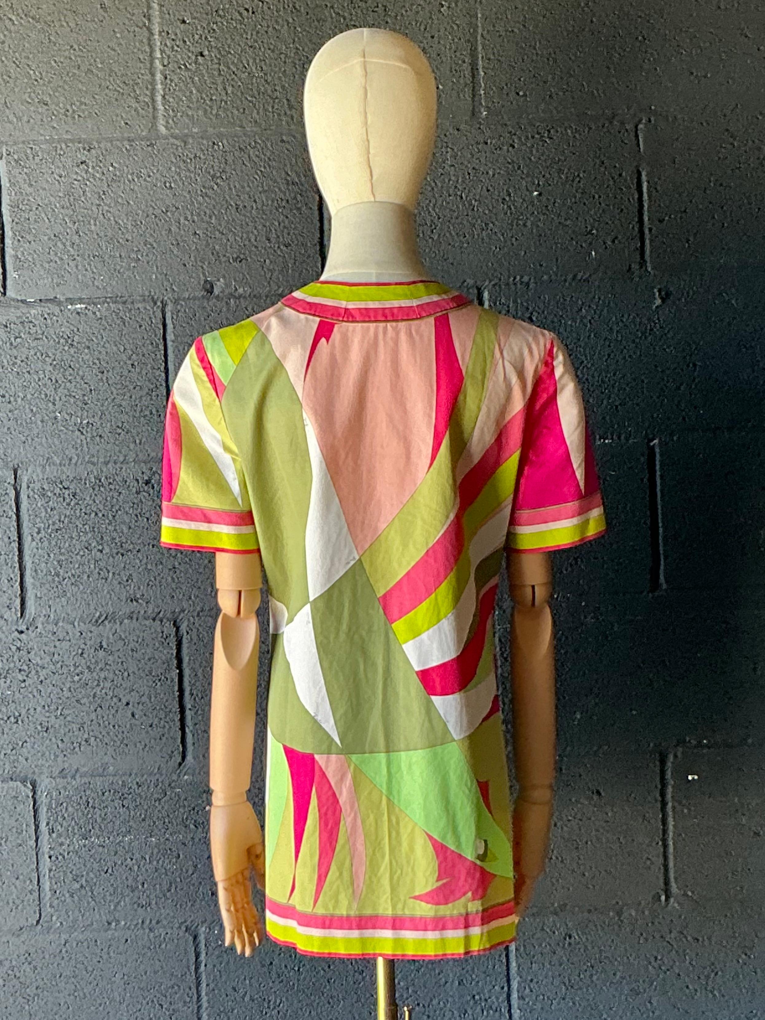 Vintage Emilio Pucci Robe à imprimé géométrique en vente 4