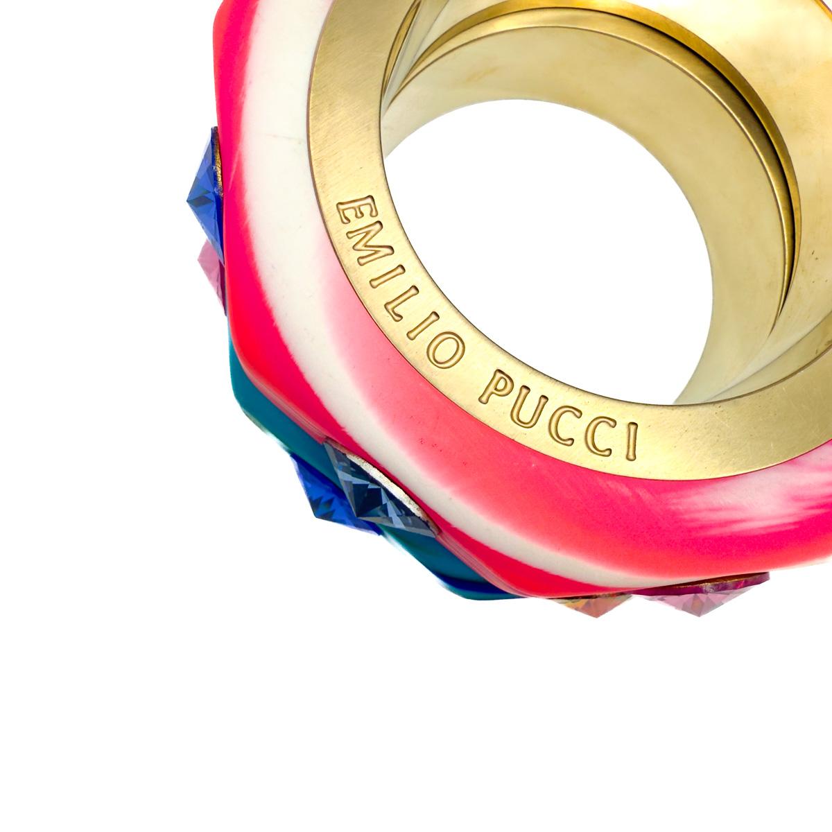 Vintage Emilio Pucci Marble Jewelled Bangle Stack 1990s For Sale 3