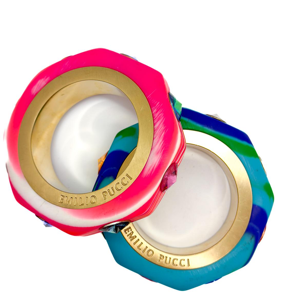 Vintage Emilio Pucci Marble Jewelled Bangle Stack 1990s For Sale 4