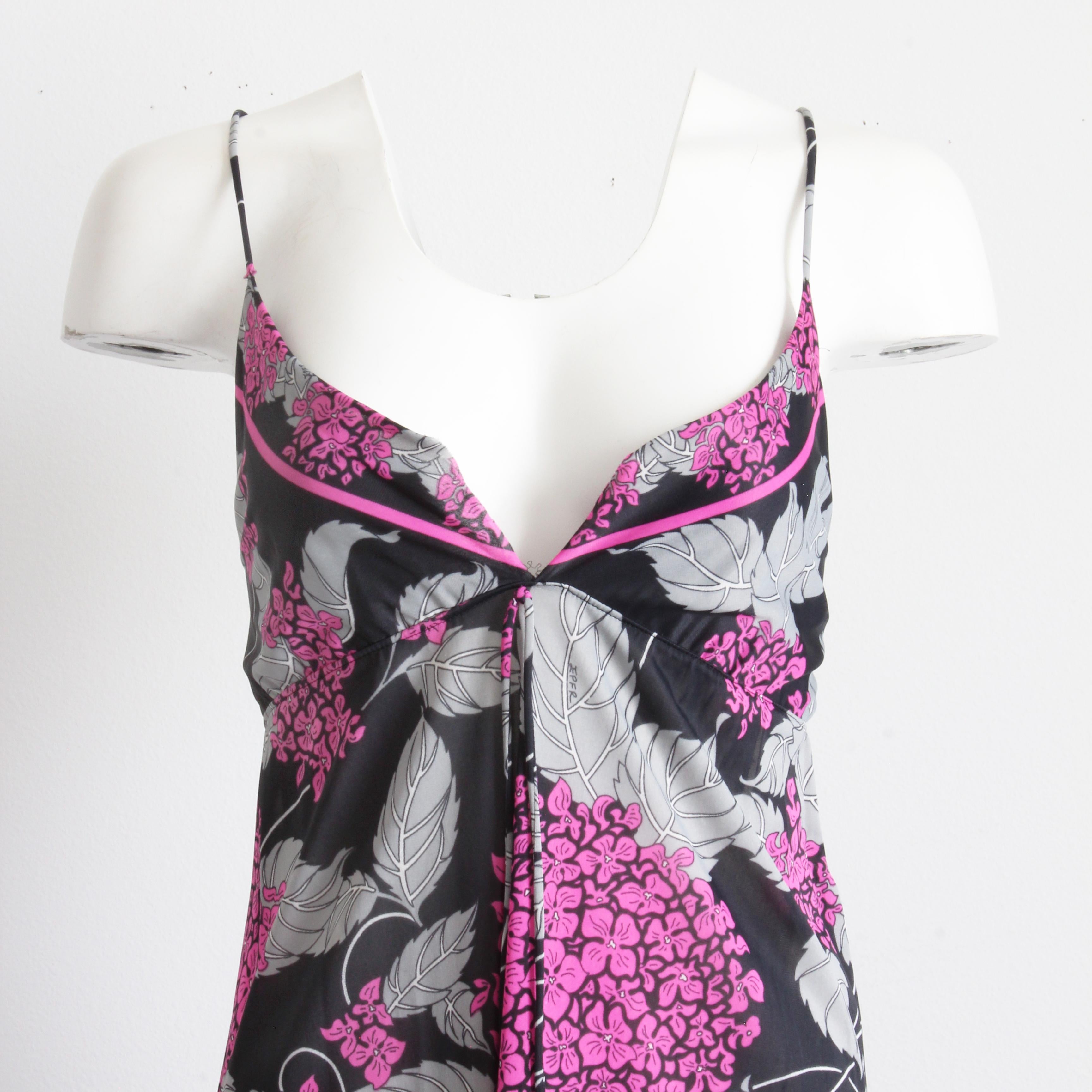 Gray Vintage Emilio Pucci Nightgown & Robe Set 2pc Set Loungewear Jet Set EFPR For Sale