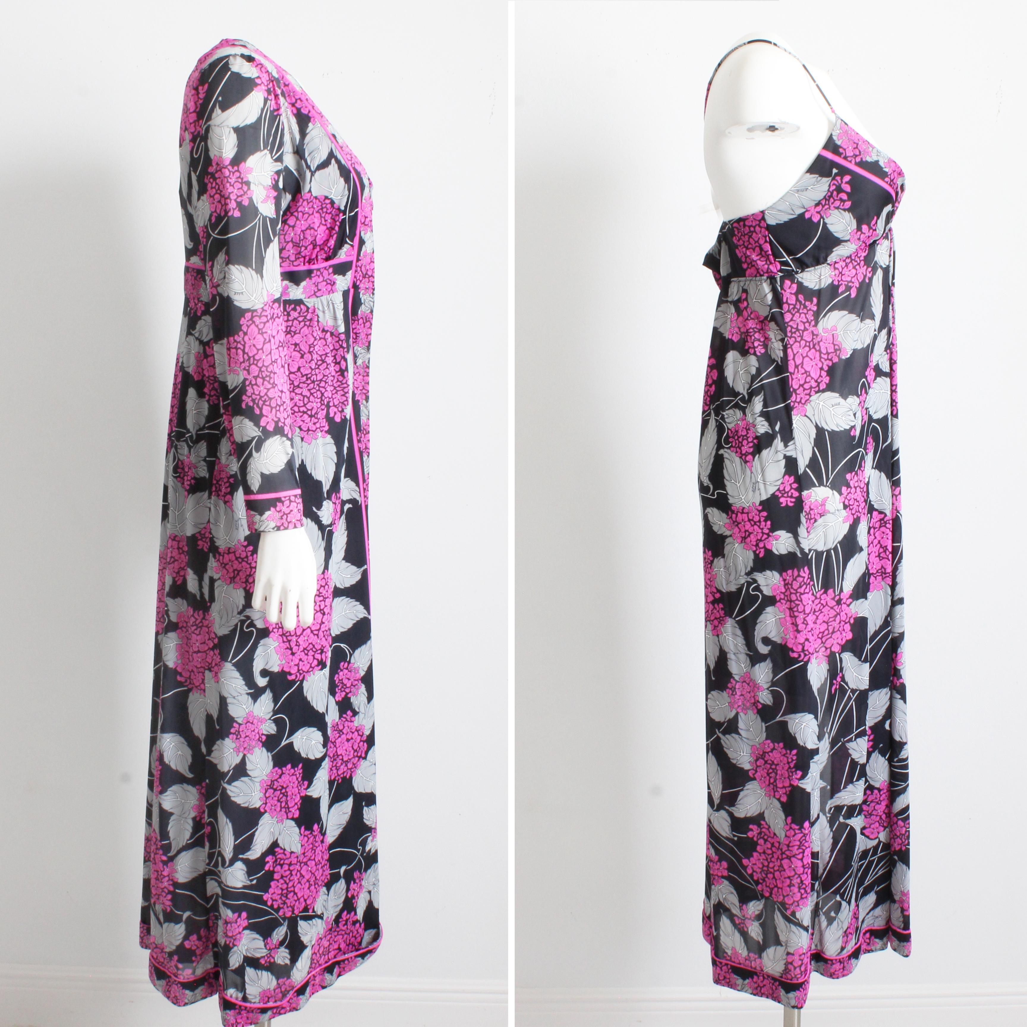 Vintage Emilio Pucci Nightgown & Robe Set 2pc Set Loungewear Jet Set EFPR For Sale 1