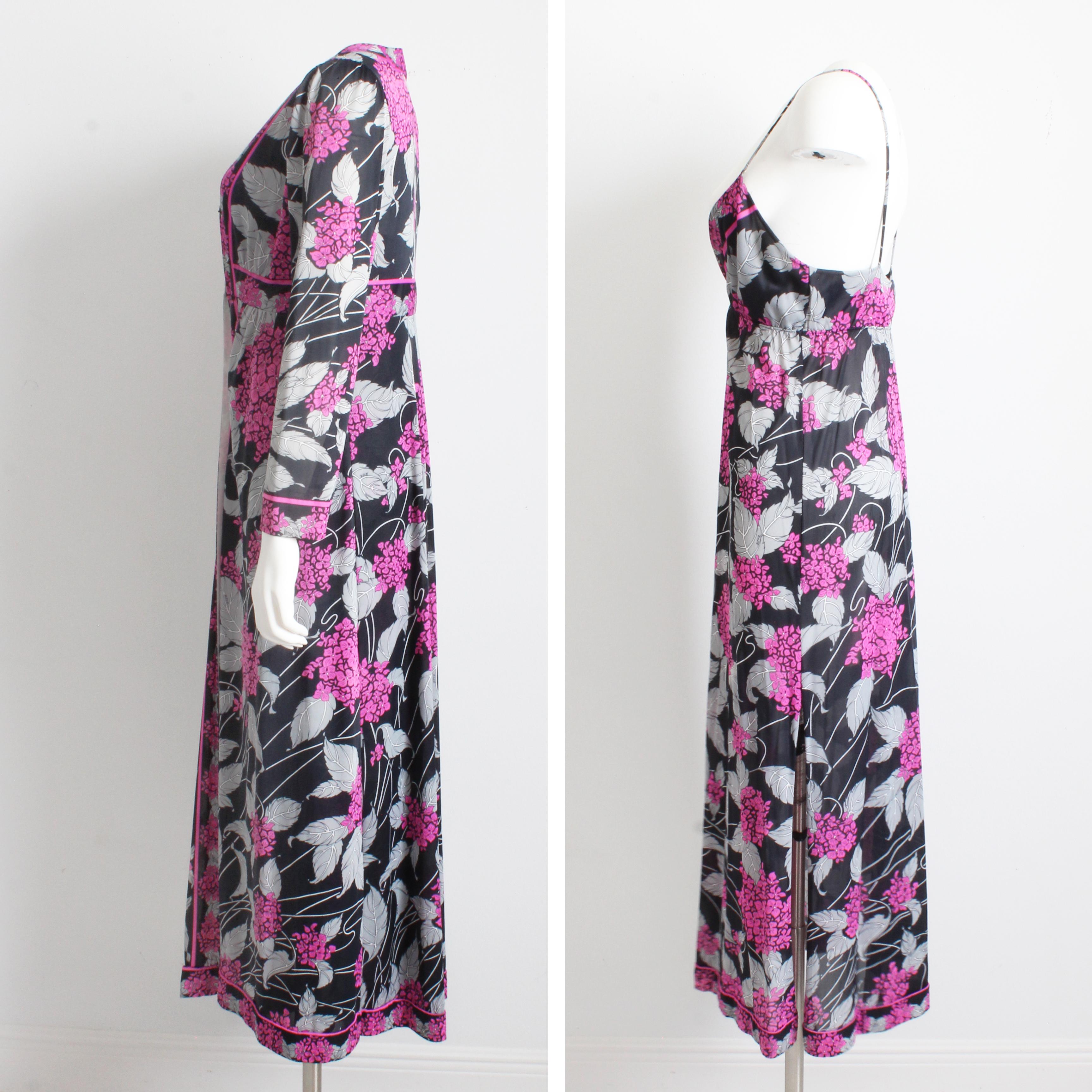 Vintage Emilio Pucci Nightgown & Robe Set 2pc Set Loungewear Jet Set EFPR For Sale 2