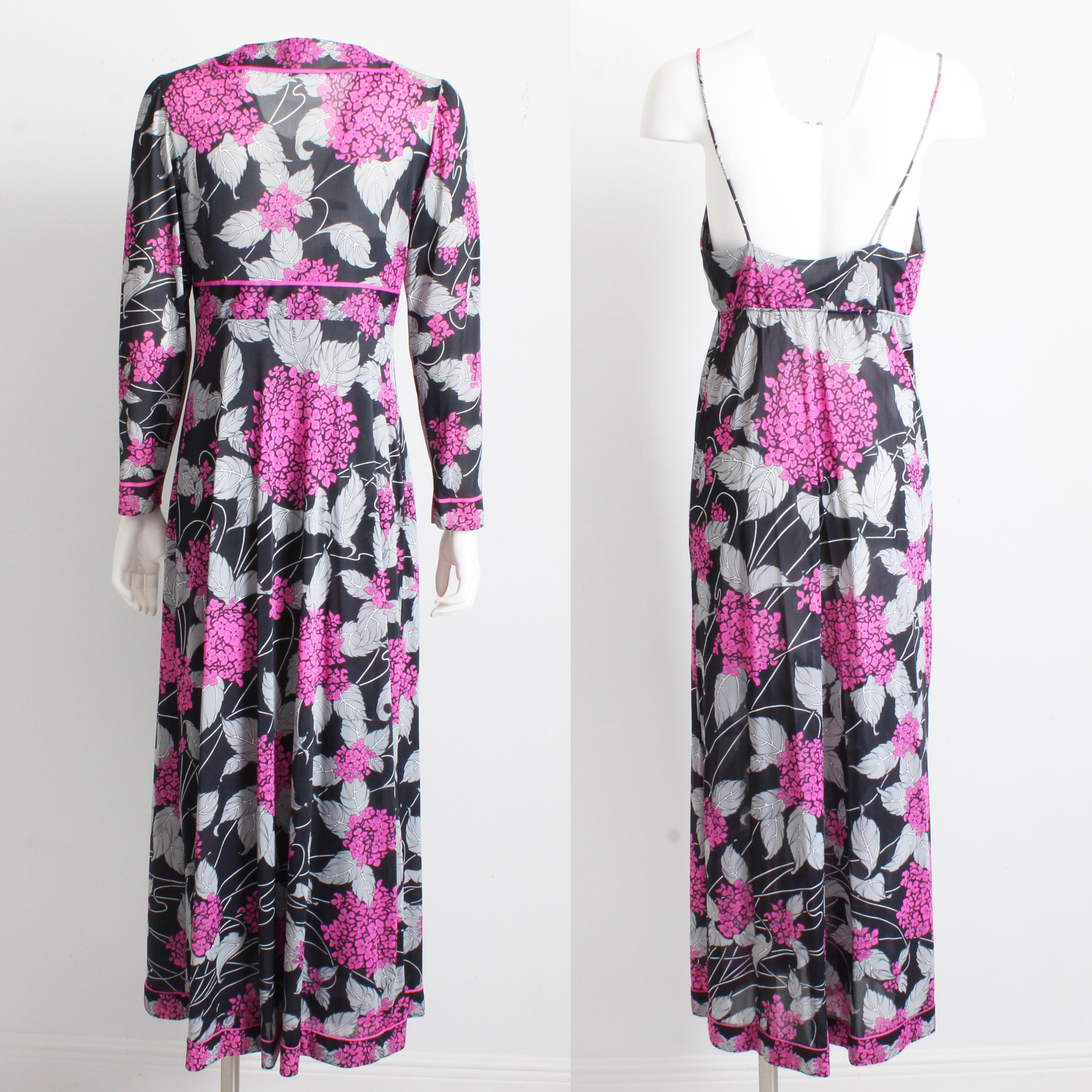 Vintage Emilio Pucci Nightgown & Robe Set 2pc Set Loungewear Jet Set EFPR For Sale 3