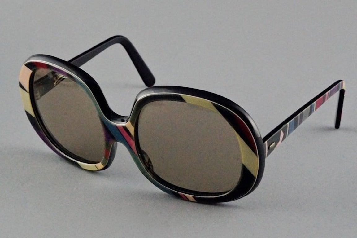 Women's Vintage EMILIO PUCCI Oversized Abstract Psychedelic Sunglasses