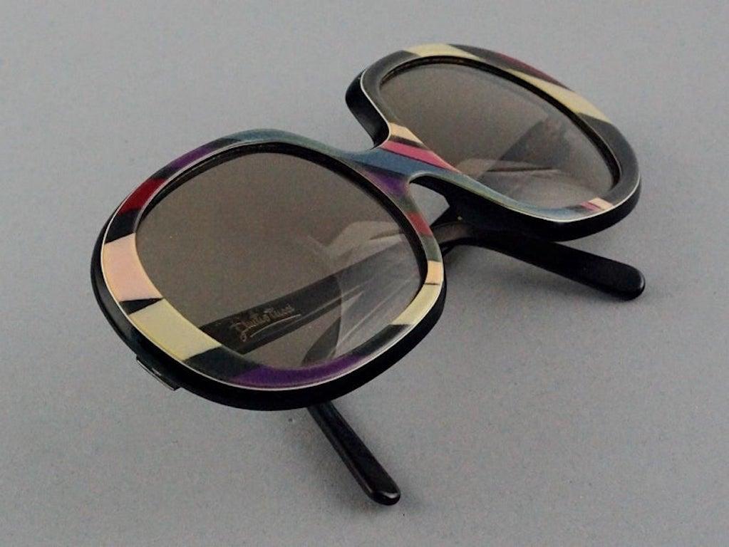 Vintage EMILIO PUCCI Oversized Abstract Psychedelic Sunglasses 1