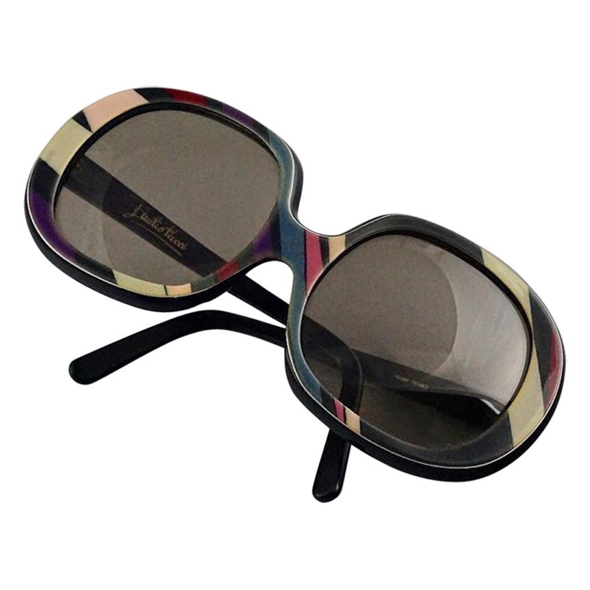 Vintage EMILIO PUCCI Oversized Abstract Psychedelic Sunglasses