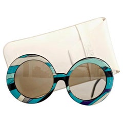 Vintage EMILIO PUCCI Oversized Round Psychedelic Sunglasses
