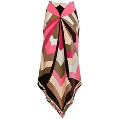 Vintage Emilio Pucci Pink Velvet Handkerchief Skirt 1970's