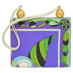 Vintage Emilio Pucci Satin Printed Top Handle Handbag