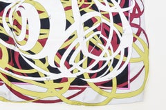 Vintage Emilio Pucci Silk Abstract Scarf Chartreuse, Magenta, Pink, Black, White