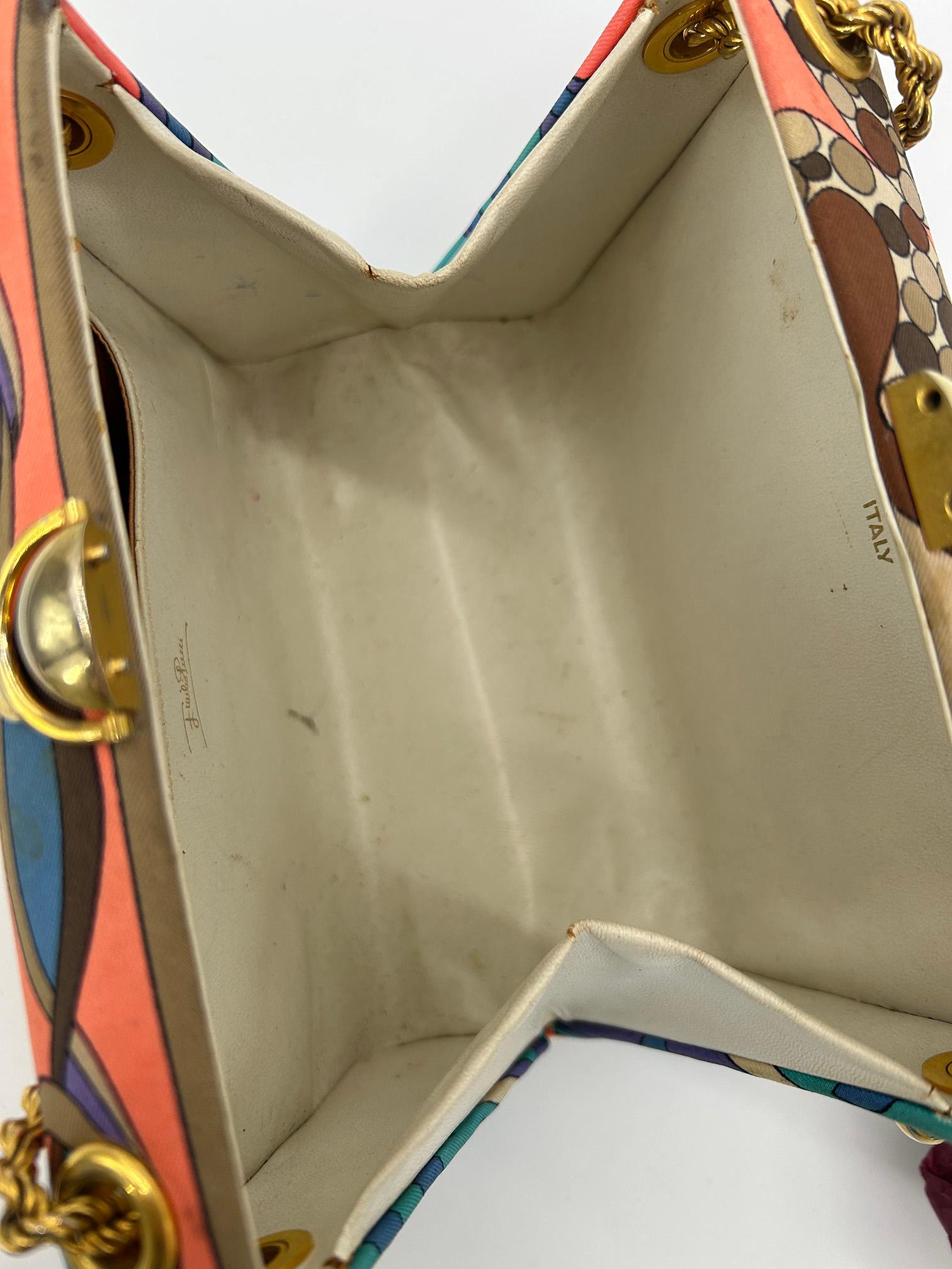 Vintage Emilio Pucci Silk Print Handbag c1960s For Sale 6