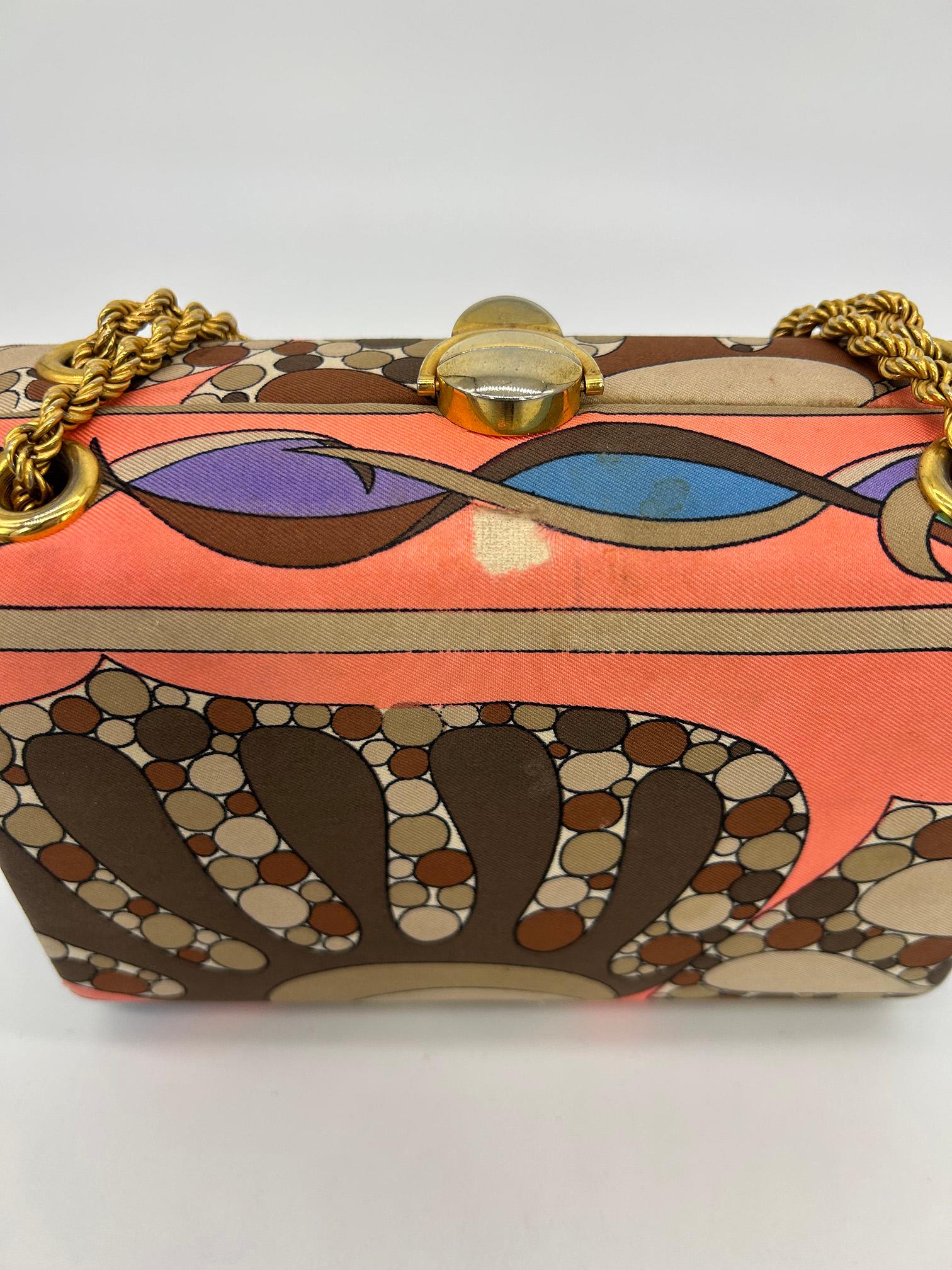 Vintage Emilio Pucci Silk Print Handbag c1960s For Sale 12