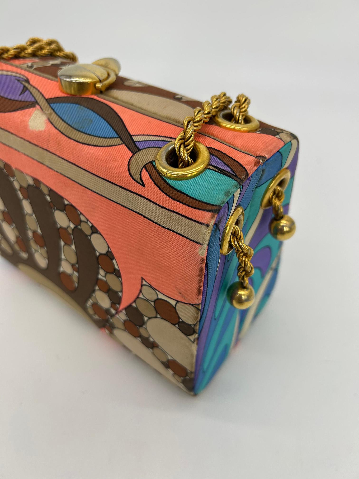 Vintage Emilio Pucci Silk Print Handbag c1960s For Sale 13