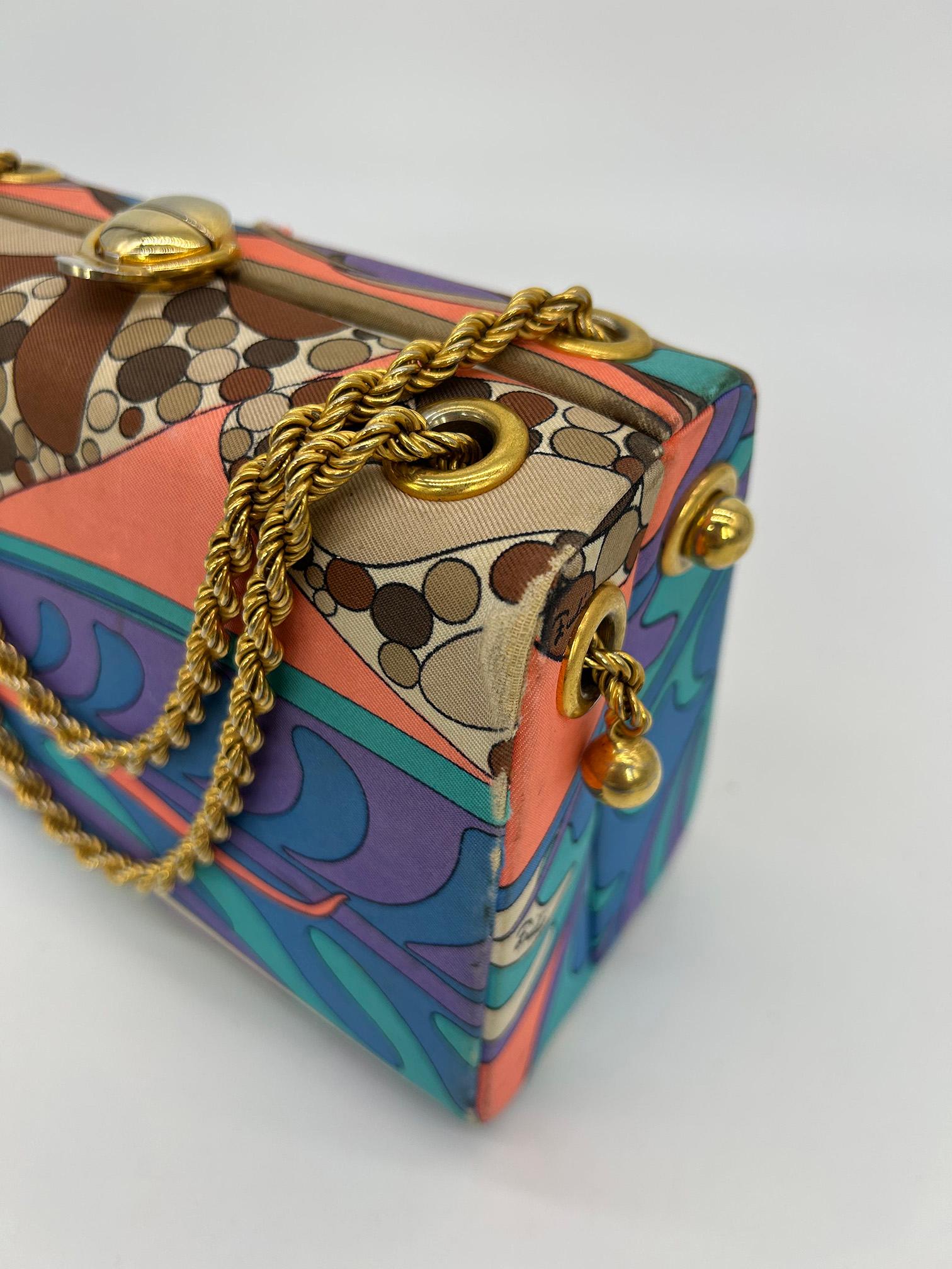 Vintage Emilio Pucci Silk Print Handbag c1960s For Sale 15