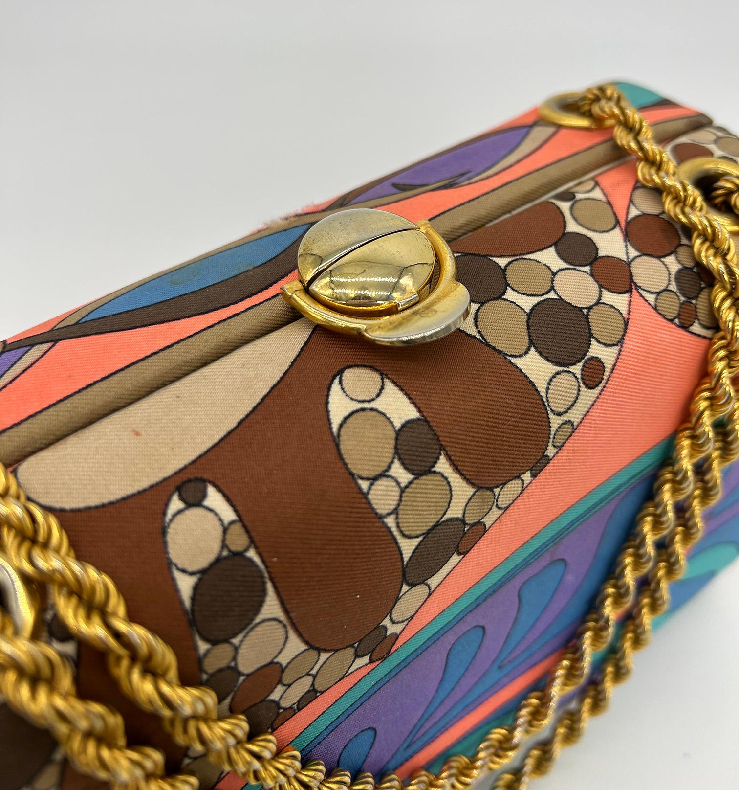 Vintage Emilio Pucci Silk Print Handbag c1960s For Sale 1