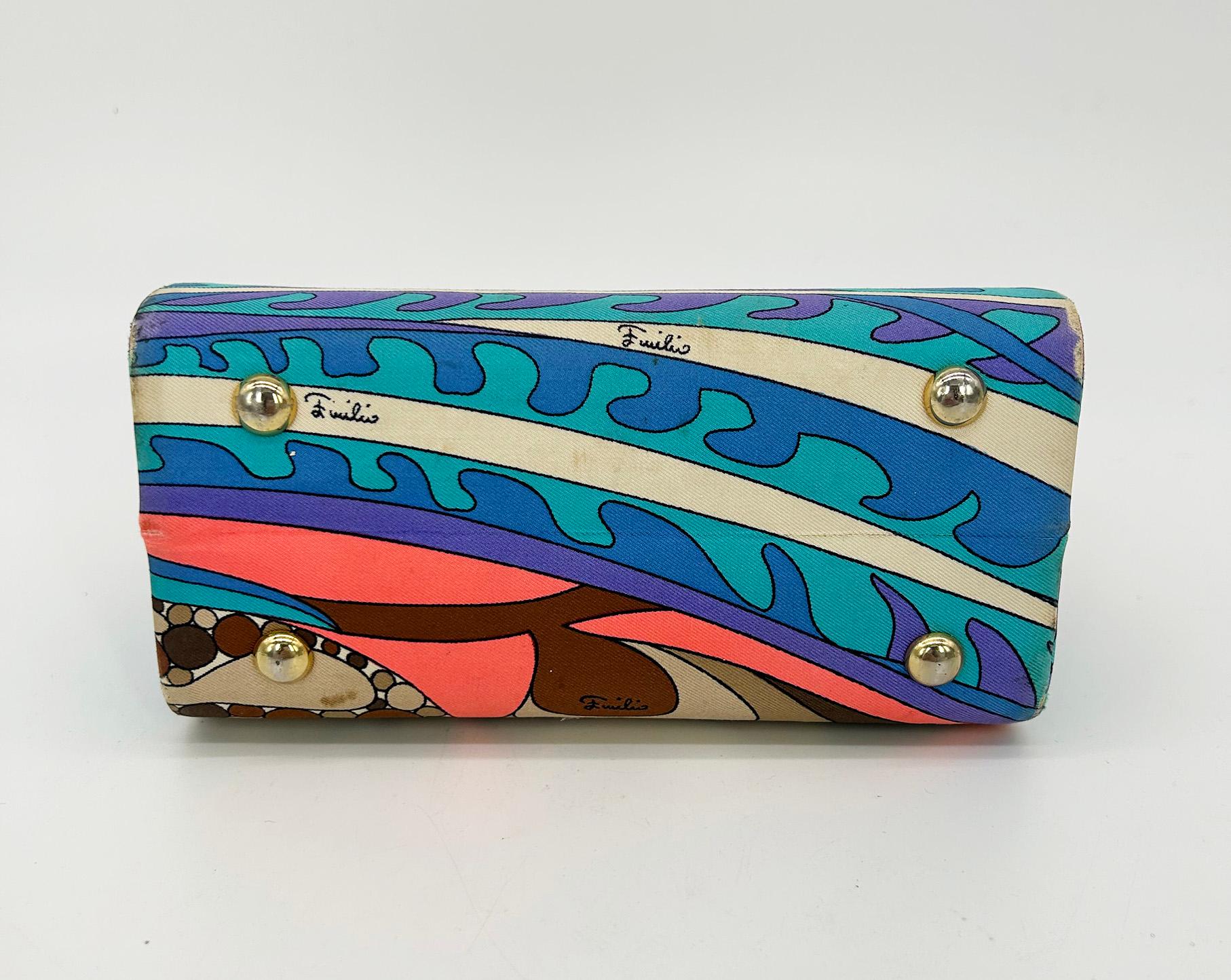 Vintage Emilio Pucci Silk Print Handbag c1960s For Sale 2